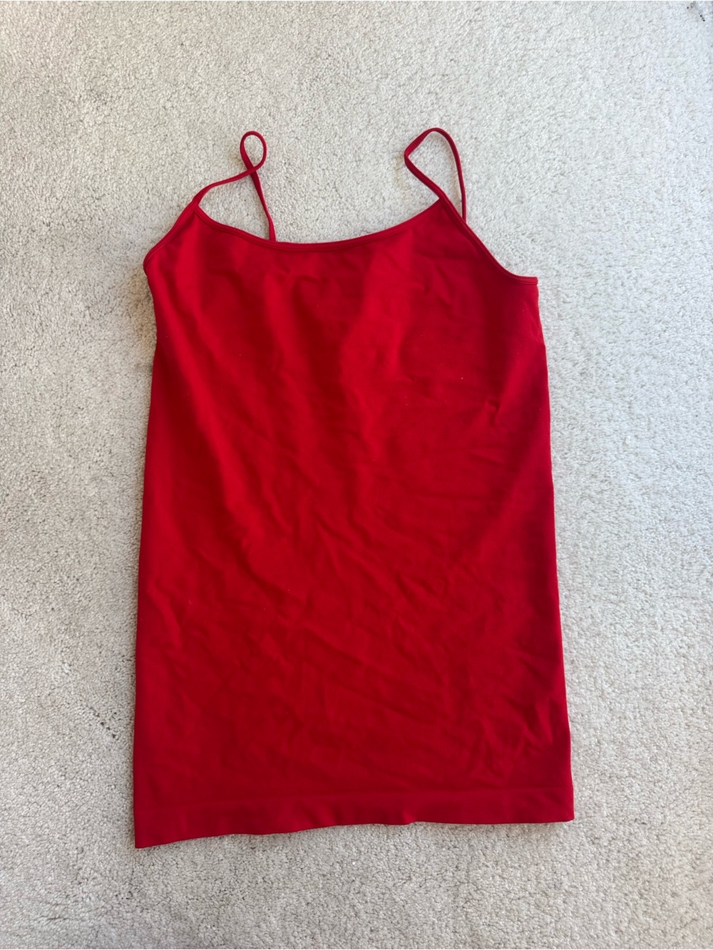 Red Spaghetti Strap Athletic Tank Top